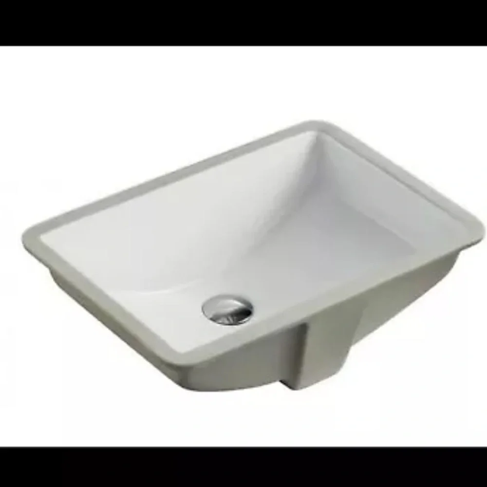 Rectangular  Porcelain Ceramic Undermount Bathroom Sink
